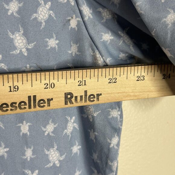 AndersonOrd Polo Shirt Mens Large Blue Turtle Print Golf Performance Stretch AO - Picture 9 of 11